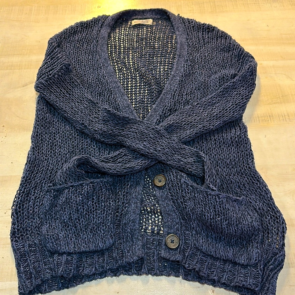 Hollister Y2K vintage drop sleeve loose knit button front cardigan with pockets